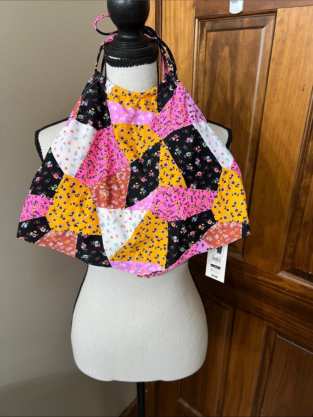 No Boundaries flowered  swim Top